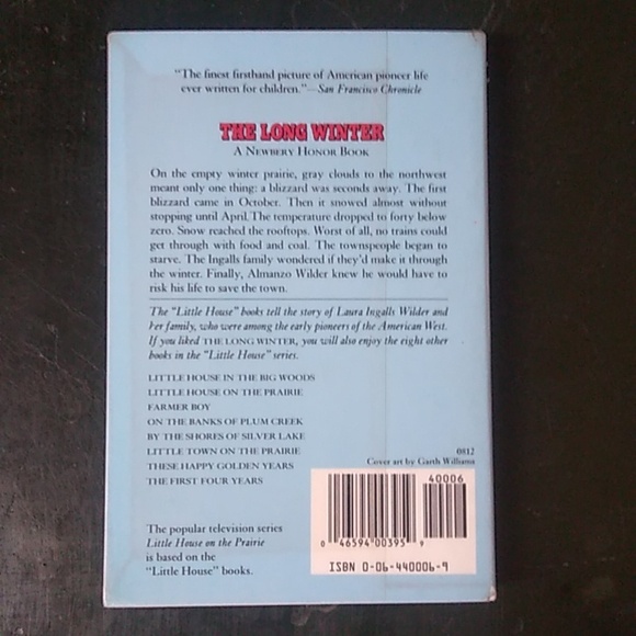 👩Long Winter Little House Prairie Laura Ingalls Wilder Children's Chapter Book - Picture 2 of 9